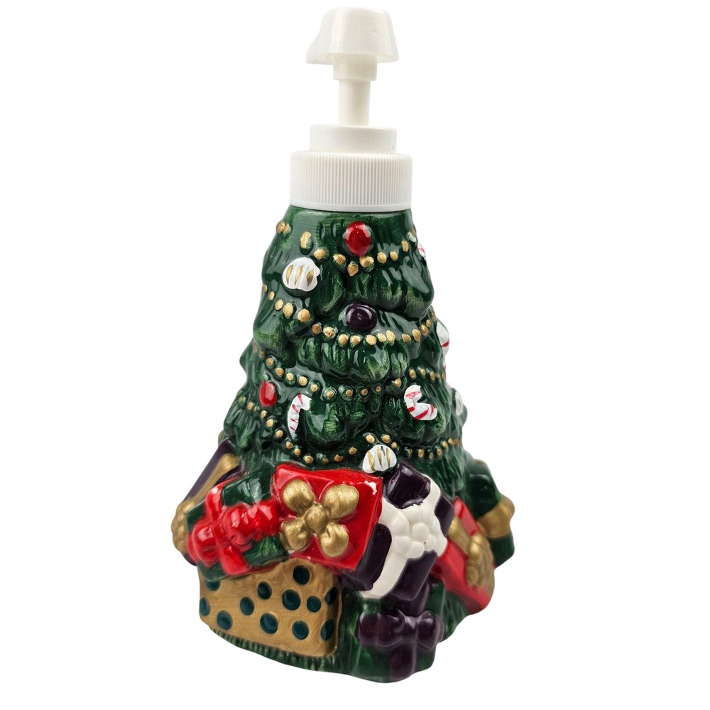 Allure 1996‎ Christmas Tree Ceramic Soap Dispenser Holiday Decor - Picture 3 of 12